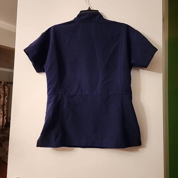 FIGS HENLEY Snap Top Navy Blue Women's  Scrub Top - Picture 3 of 5
